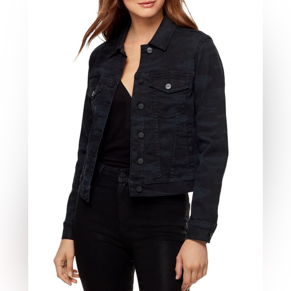 Sanctuary Camo Navy Blue Woman Denim Jacket